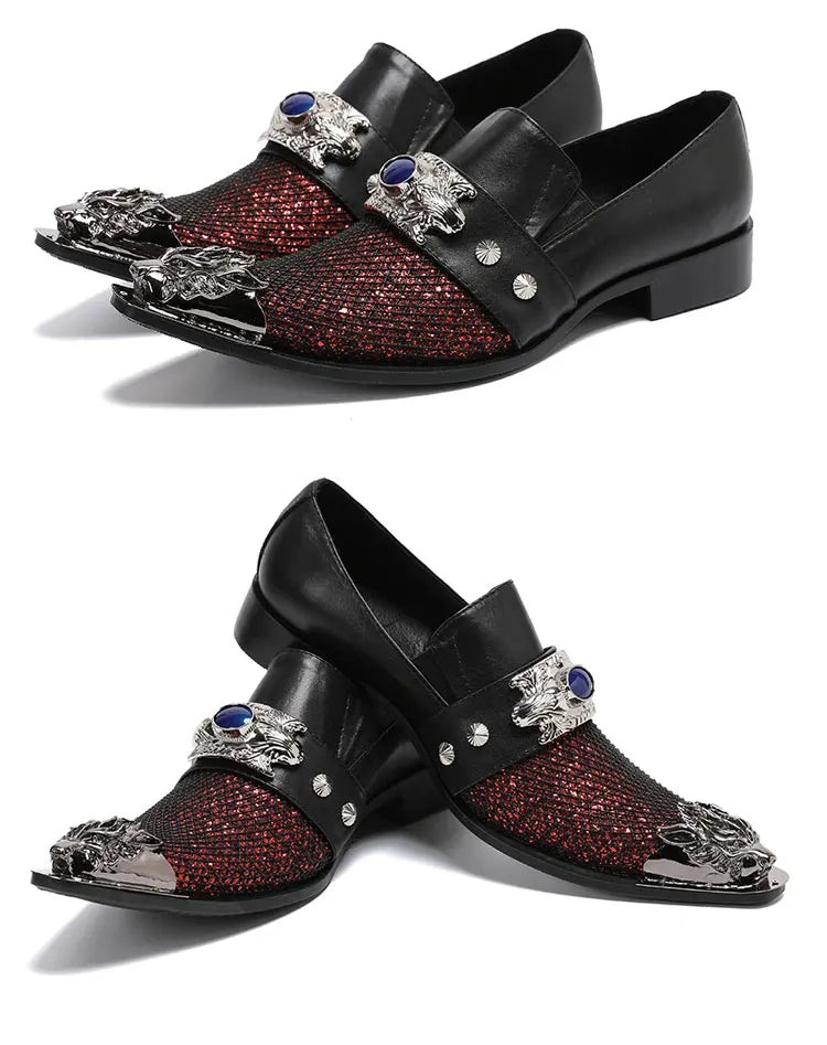 Sommer neue atmungsaktive Business Bankett Herrenschuhe Leder Herren Party Freizeitschuhe Modell personalisierte Show Hochzeitsschuhe