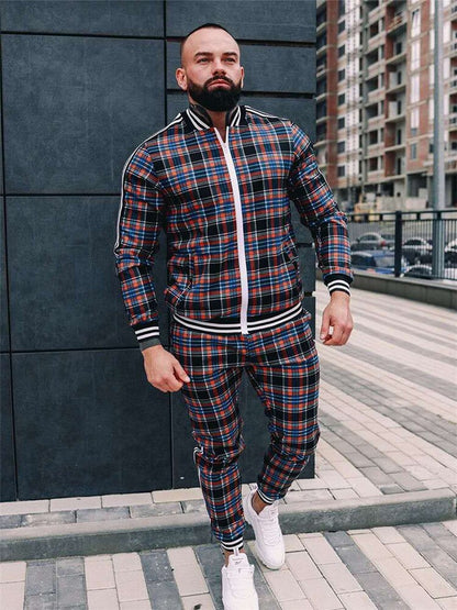 New Men's Autumn Gentlemen Tracksuit Set Jackets Sets Tracksuit Men Sportswear Male Suit Pullover Two Piece Set Casual Sets