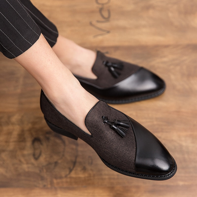 Misalwa, pantofi bărbați cu ciucuri, pantofi din piele Oxford pentru bărbați britanici, albastru, negru, ascuțit, elegant, rochie de petrecere de nuntă, pantofi la modă, formale