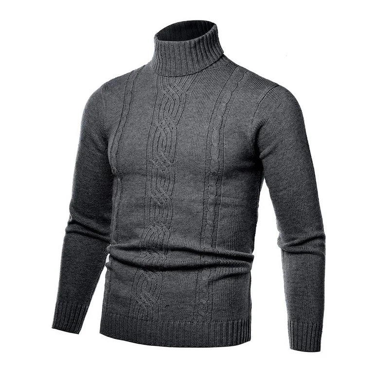 Winter Men's High Quality Turtleneck Sweater Thicken Sweater Casual Pullover