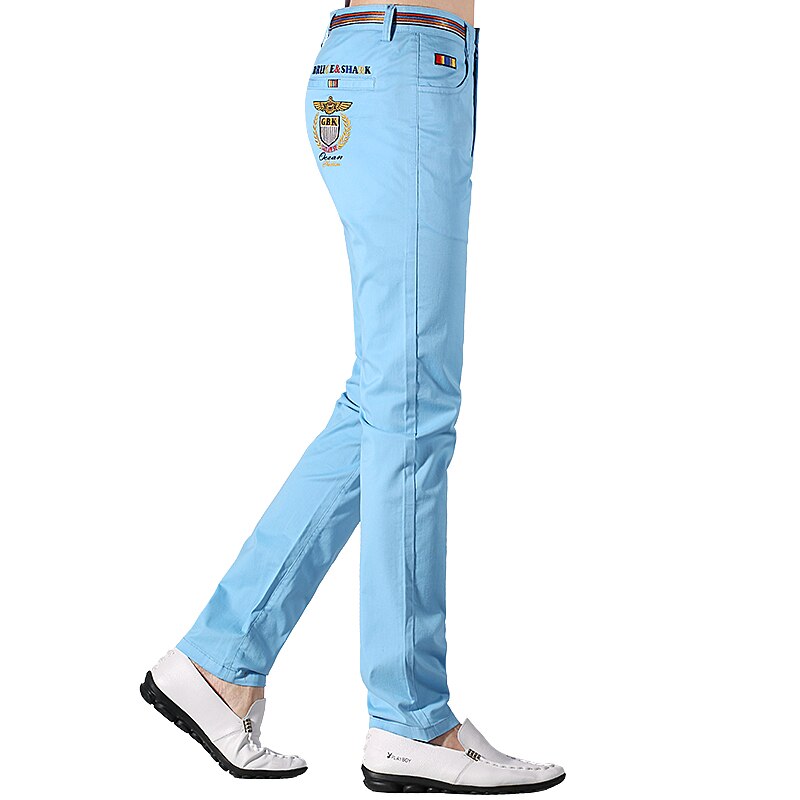 Spring Summer Men pants Full New Design Casual Fashion Business 97% Cotton Stretch  Man Trousers big size Top quality  Embroider