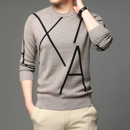 New Fashion Brand Knit High End Designer Winter Wool Pullover Black Sweater For Man Cool Autum Casual Jumper Mens Clothing
