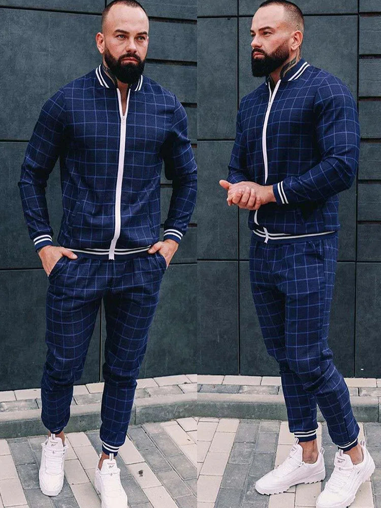 2023 New Men's Autumn Gentlemen Tracksuit Set Jackets Sets Tracksuit Men Sportswear Male Suit Pullover Two Piece Set Casual Sets