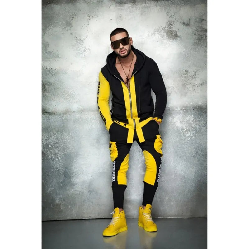 ZOGAA Hip Hop Men's Cool Hoodies Set 2 Piece Sweatsuit  Hooded Jacket and Pants Jogging Suit Tracksuits