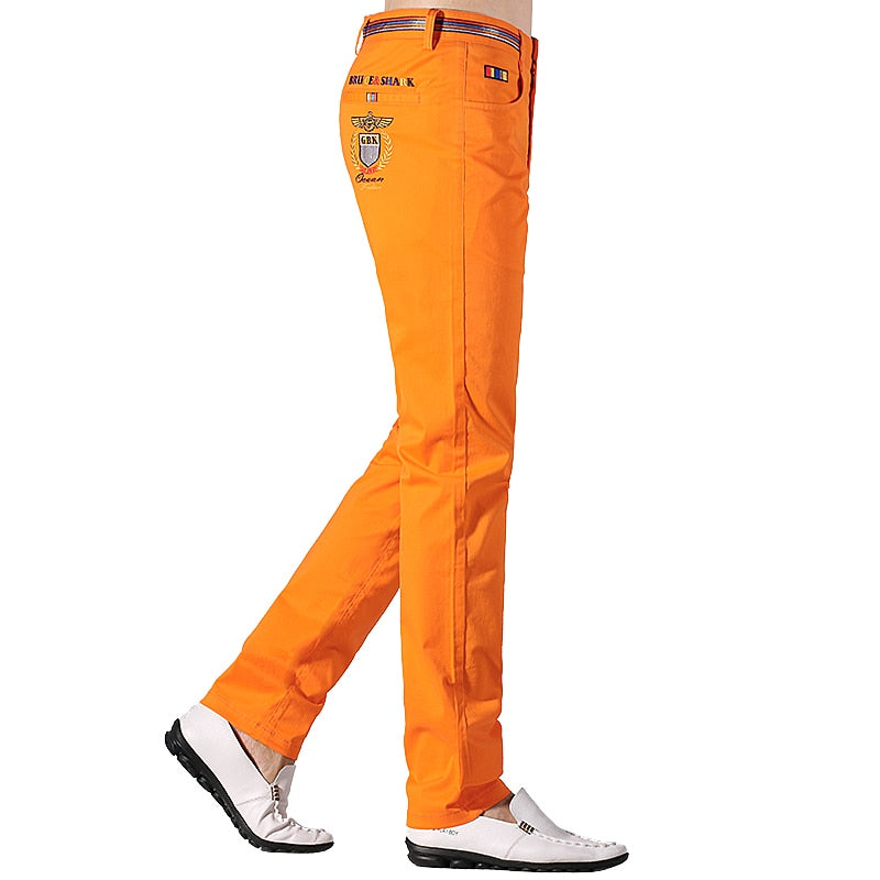 Pantaloni pentru bărbați, primăvară, vară, design complet nou, ocazional, modă, afaceri, 97% bumbac, pantaloni elastici pentru bărbați, dimensiune mare, broderie de calitate superioară