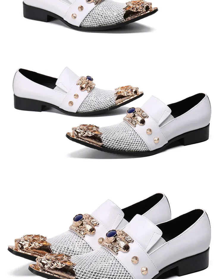 Sommer neue atmungsaktive Business Bankett Herrenschuhe Leder Herren Party Freizeitschuhe Modell personalisierte Show Hochzeitsschuhe