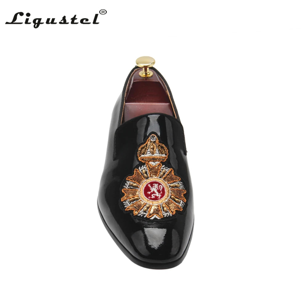 Ligustel Shoes Men Original Loafers Men Luxury Wedding Party Red Bottom Shoes for Men Designer Black Formal Dress Plus Size 13