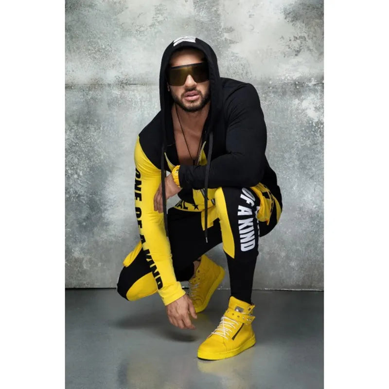ZOGAA Hip Hop Men's Cool Hoodies Set 2 Piece Sweatsuit  Hooded Jacket and Pants Jogging Suit Tracksuits