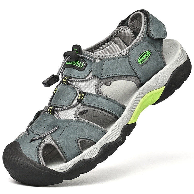 Summer Men's Sandals Leather Sandals Men Beach Shoes Rome Designer Men's Sandals Outdoor Men's Wading Shoes Soft Bottom Sandalia