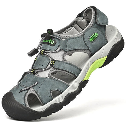 Summer Men's Sandals Leather Sandals Men Beach Shoes Rome Designer Men's Sandals Outdoor Men's Wading Shoes Soft Bottom Sandalia
