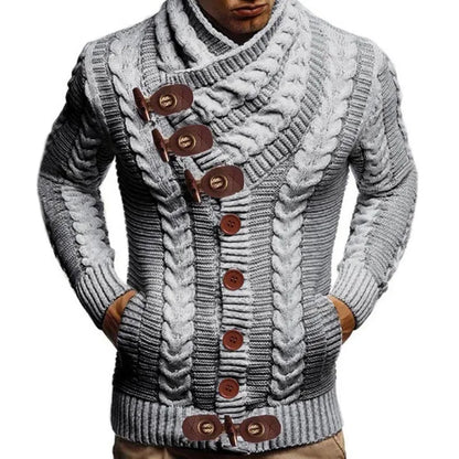 Autumn Winter Turtleneck Sweater Men  New Casual Solid Knitted Cardigan Men FullSleeve Slim Mens Oversized Sweaters Coat men