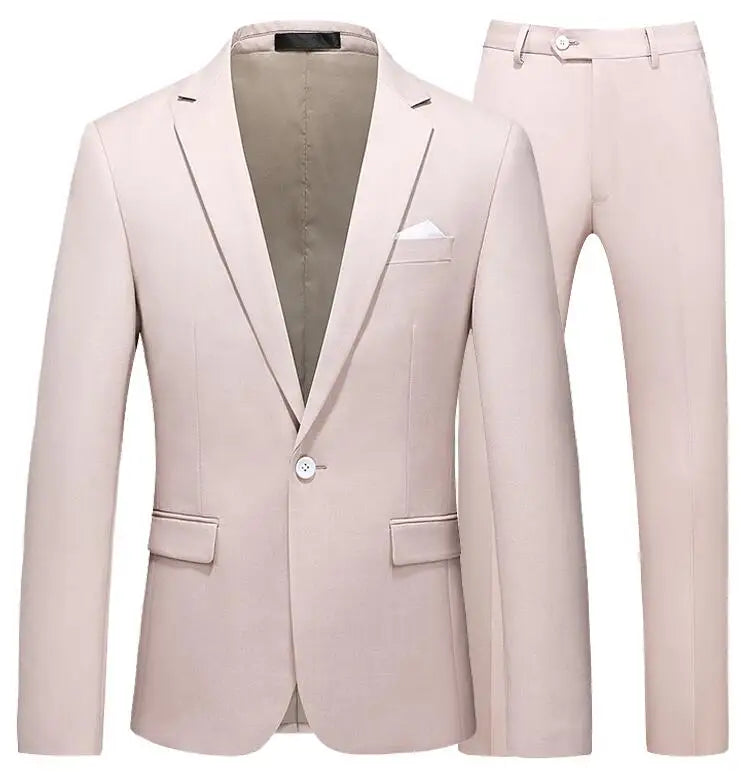 2026 Men's Red Suit 2-Piece Sets, Wedding Party Dress Coat and Pants Asian Size Terno Masculino Black White Blue Costume Homme