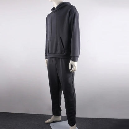 Neon Green Style Men's Fashion Tracksuit Solid 2 Pieces Long Sleeve Hoody+Loose Swearpants Casual Sportsuit Men  Newest OMSJ