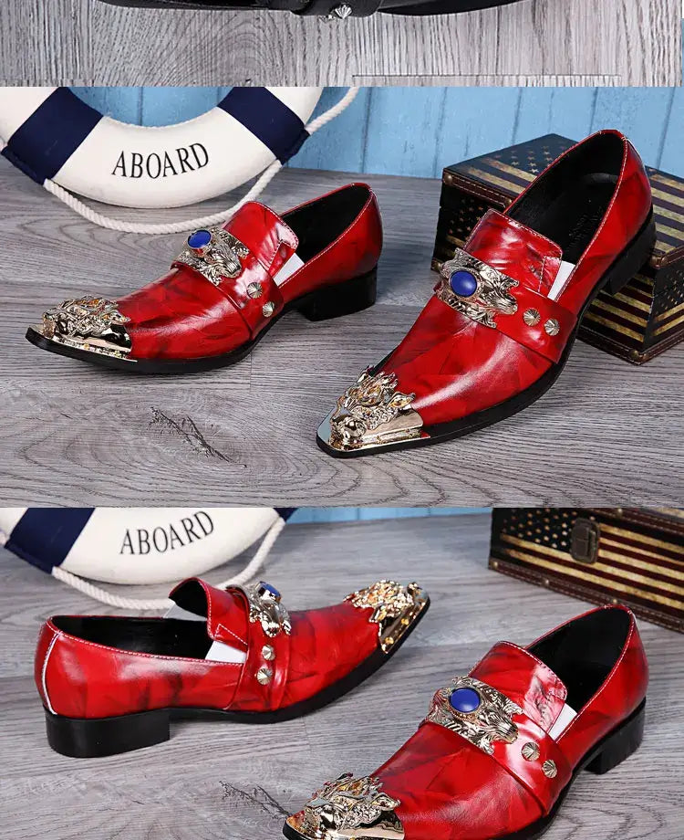 Sommer neue atmungsaktive Business Bankett Herrenschuhe Leder Herren Party Freizeitschuhe Modell personalisierte Show Hochzeitsschuhe