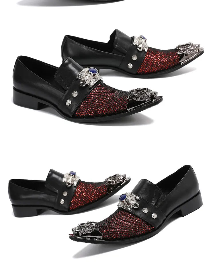 Sommer neue atmungsaktive Business Bankett Herrenschuhe Leder Herren Party Freizeitschuhe Modell personalisierte Show Hochzeitsschuhe