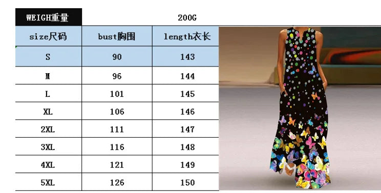 Sexy V-neck Sleeveless Dress For Women Summer Fashion Sundress Retro Print Long Dresses With Pocket Maxi Dress Femme Vestidos