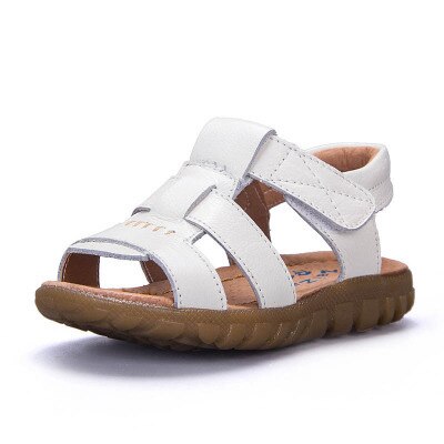 Boys Sandals 2022 Summer Children Shoes Girls Fashion Cut-outs Sandals Genuine Leather Kids Beach Sandals Breathable Flats Shoes