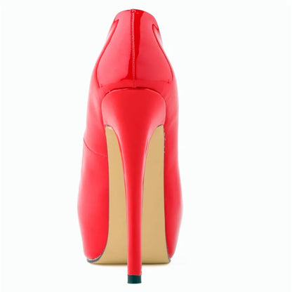 Sexy High Platform Party Shoes  New Women Concise Solid Patent Leather High Heels Shoes Fashion Shallow Wedding Shoes Woman