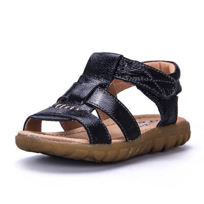 Boys Sandals 2022 Summer Children Shoes Girls Fashion Cut-outs Sandals Genuine Leather Kids Beach Sandals Breathable Flats Shoes