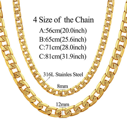 Men Women's Dubai Jewelry Sets Gold Color Stainless Steel Necklace Bracelet Set Hiphop Curb Cuban Thick Chain Wholesale Jewelry