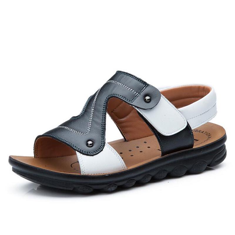 New 2023 summer boys sandals genuine cow leather beach sandals open toe children sandals shoes outdoor soft kids slippers shoes