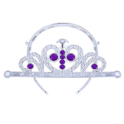 Kids Girls Princess Sofi The First Purple Teardrop Amulet Chain Necklaces Tiara Crown Hair Clip Jewelry Set Gift For Child 1Set