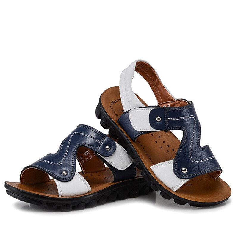 New 2023 summer boys sandals genuine cow leather beach sandals open toe children sandals shoes outdoor soft kids slippers shoes