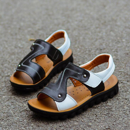 New  summer boys sandals genuine cow leather beach sandals open toe children sandals shoes outdoor soft kids slippers shoes