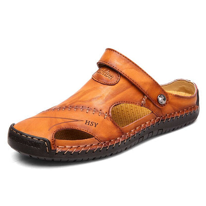 Summer Sandals Men Leather Classic Roman Sandals  Slipper Outdoor Sneaker Beach Rubber Flip Flops Men Water Trekking Sandals