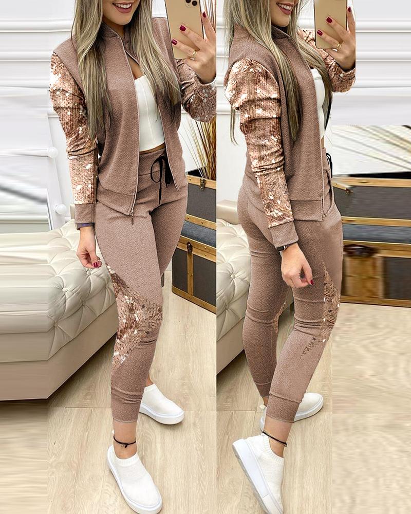 Trend Leopard 2 Two Piece Set Women Outfits Activewear Zipper Top Leggings Women Matching Set Tracksuit Female Outfits for Women