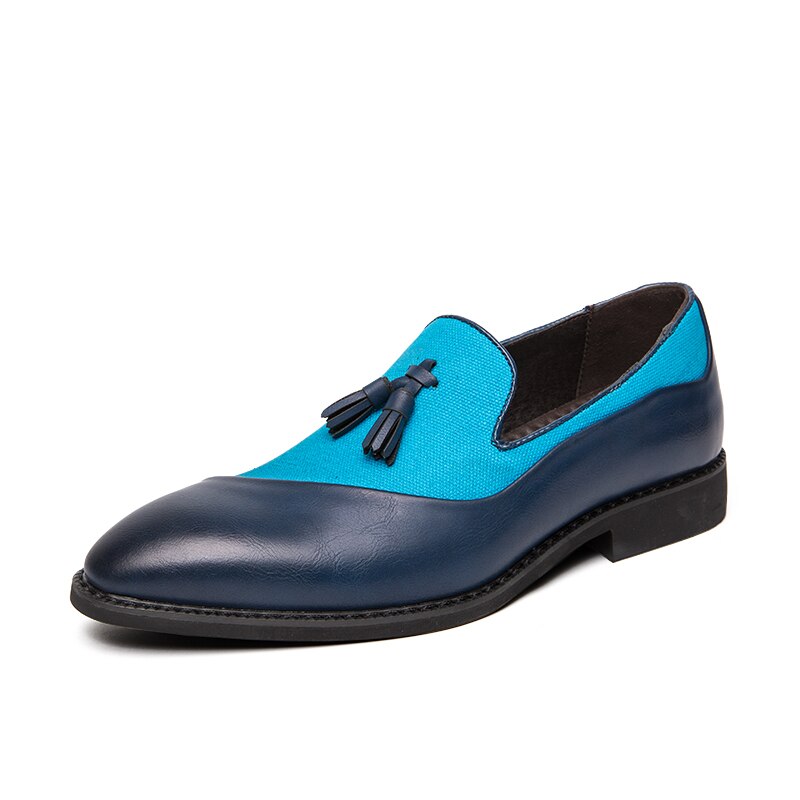 Misalwa, pantofi bărbați cu ciucuri, pantofi din piele Oxford pentru bărbați britanici, albastru, negru, ascuțit, elegant, rochie de petrecere de nuntă, pantofi la modă, formale