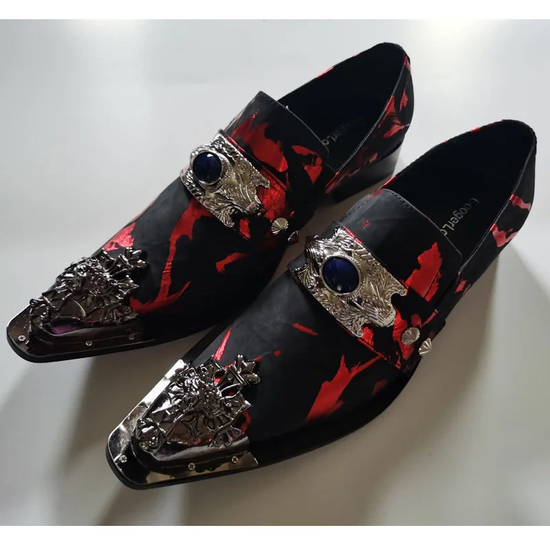 Summer New breathable business banquet men's shoes leather men's party casual shoes model personalized show wedding shoes