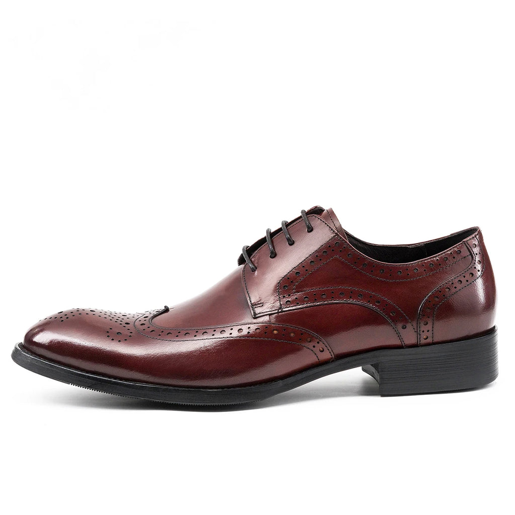 Hanmce Shoes For Men With Free Shipping Multi-color Fashion Breathable Leather Businese Wedding Brogue Shoes