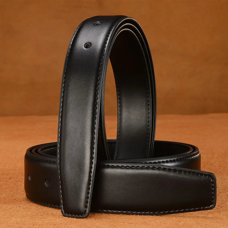 2.4cm 2.8cm 3.0cm 3.2cm 3.5cm 3.8cm Genuine Leather Belt No Buckle Pin Buckle Waist Strap Belts Boby Without Buckle Men Women