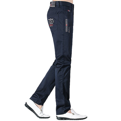 Bruce&amp;Shark Summer Men's Pants Fashions Casual Men Trousers Full Straight 97%Cotton 3%Spandex Loose Stretch Comfortable Big size