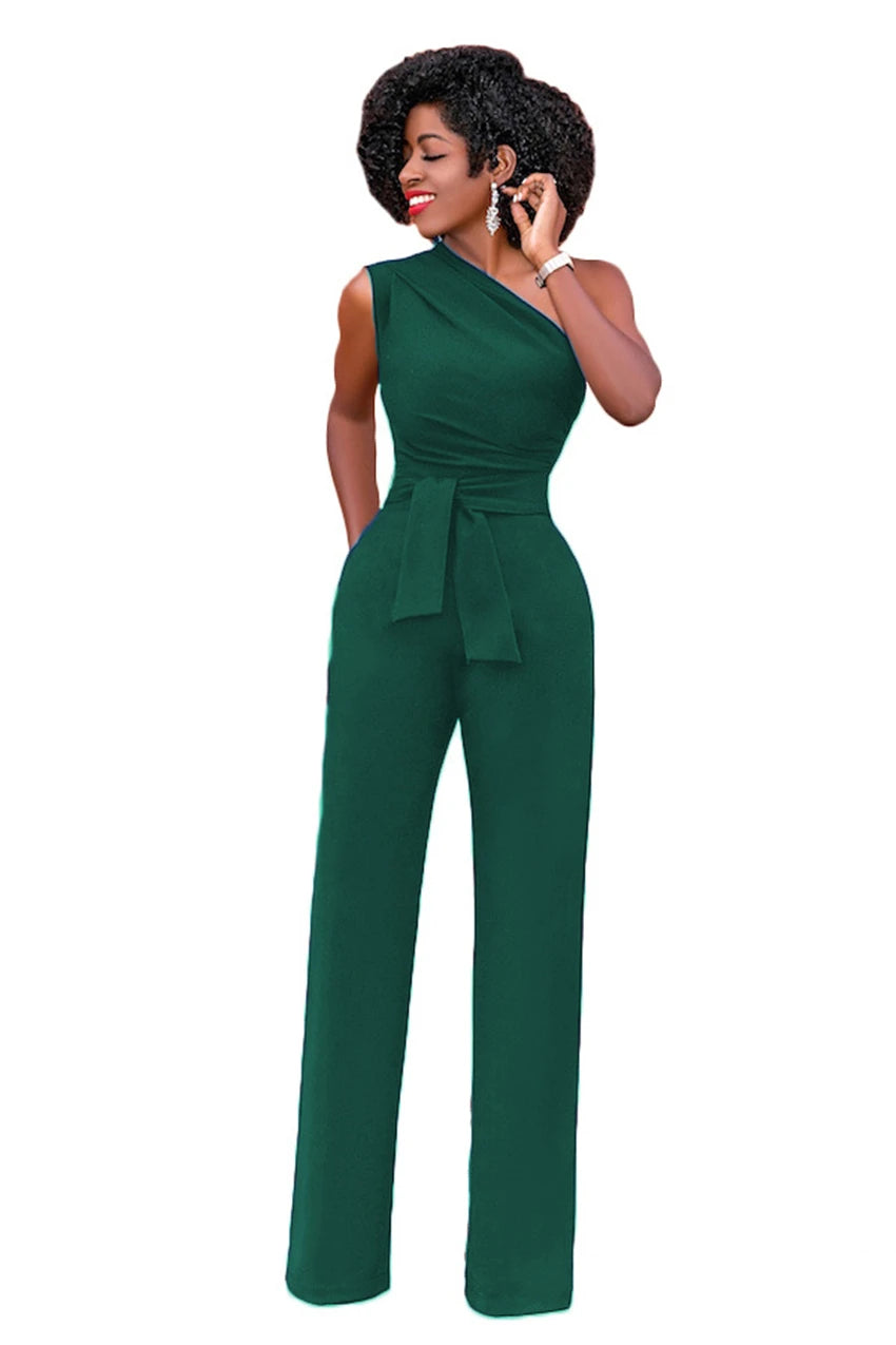 New 2022 Women Off Shoulder Casual Jumpsuits Wide Leg Pants Summer Elegant Rompers Womens Jumpsuit Party Overalls Female