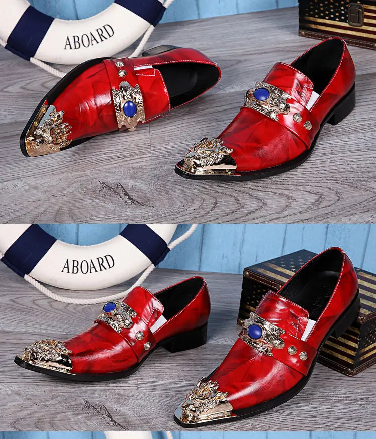Sommer neue atmungsaktive Business Bankett Herrenschuhe Leder Herren Party Freizeitschuhe Modell personalisierte Show Hochzeitsschuhe