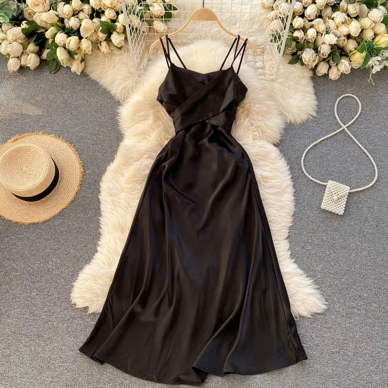 Elegant Party Black Dresses Vestido De Mujer Sleeveless Spaghetti Strap Maxi Bandage Bodycon Dress Women White Clothes Sundress