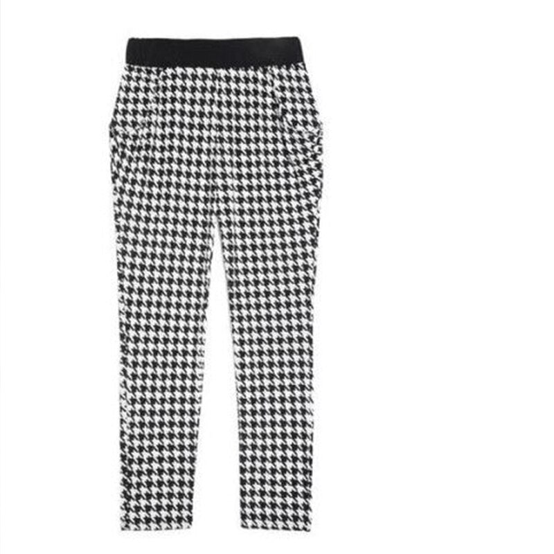 Korean large size men&#39;s men&#39;s fashion houndstooth tide men&#39;s pants summer harem pants casual trousers performance nightclub