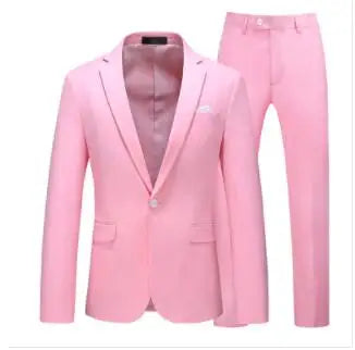 2026 Men's Red Suit 2-Piece Sets, Wedding Party Dress Coat and Pants Asian Size Terno Masculino Black White Blue Costume Homme