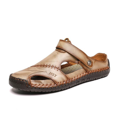 Summer Sandals Men Leather Classic Roman Sandals  Slipper Outdoor Sneaker Beach Rubber Flip Flops Men Water Trekking Sandals