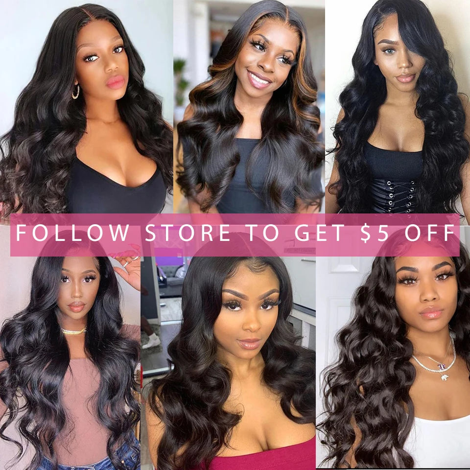 Beaufox Body Wave Bundles With Closure Brazilian Hair Weave 3/4 Bundles With Closure Natural Human Hair Bundles With Closure