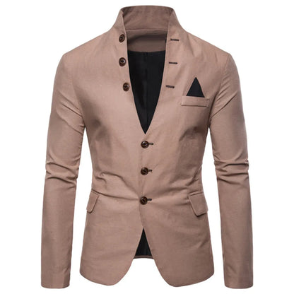 Men Sl-im Fits Social Blazer Summer Autumn Fashion Solid Wedding Dress Jacket Men Casual Business Male Suit Jacket Blazer Gentle