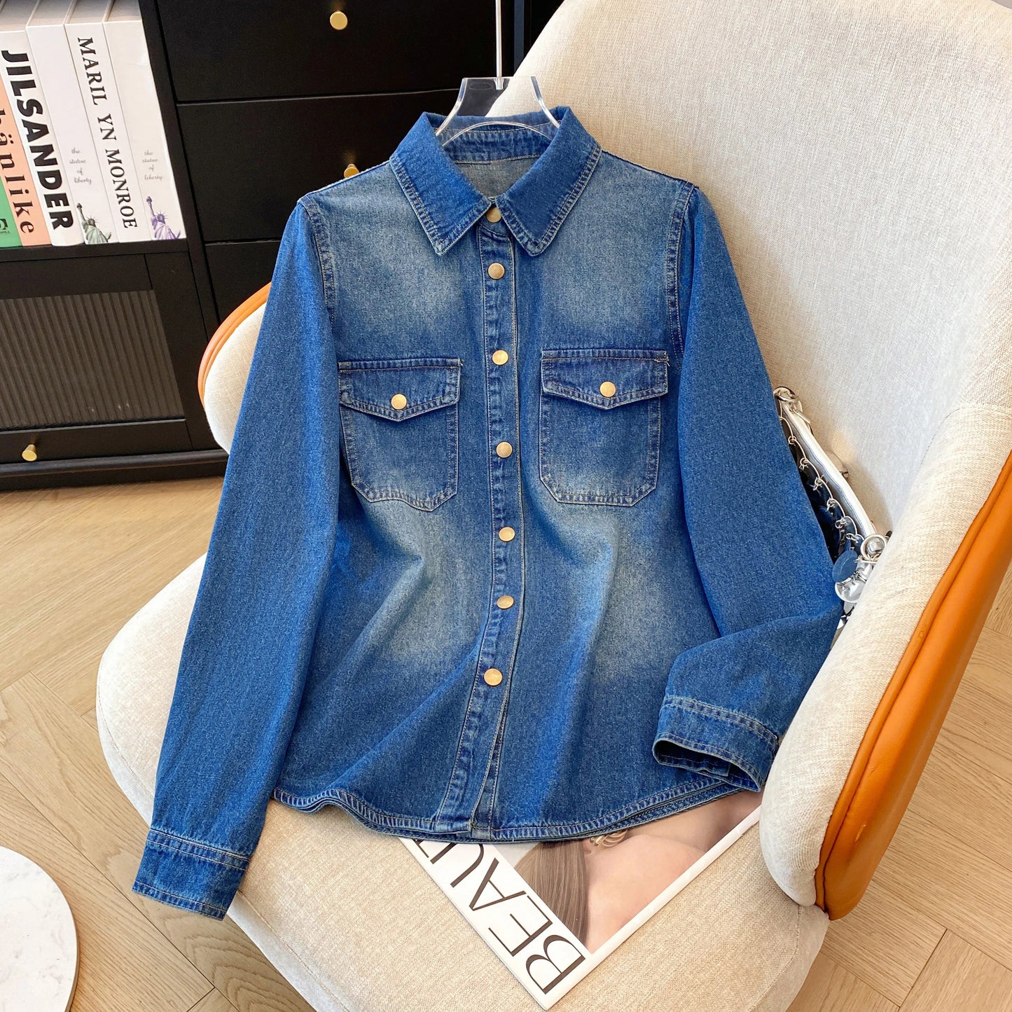 Boutique Wholesale  Summer New Fashionable Retro Versatile Casual Loose Denim Women's Shirt