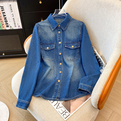 Boutique Wholesale  Summer New Fashionable Retro Versatile Casual Loose Denim Women's Shirt