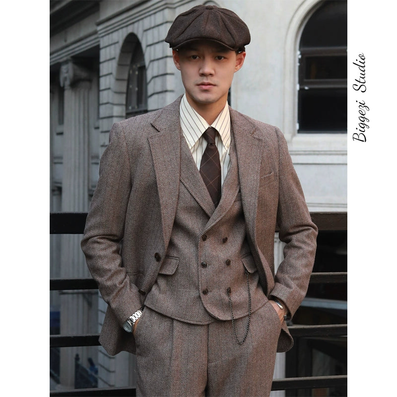 Retro Yuppie Shelby Peaky Blinder Slim-Fit Cashmere