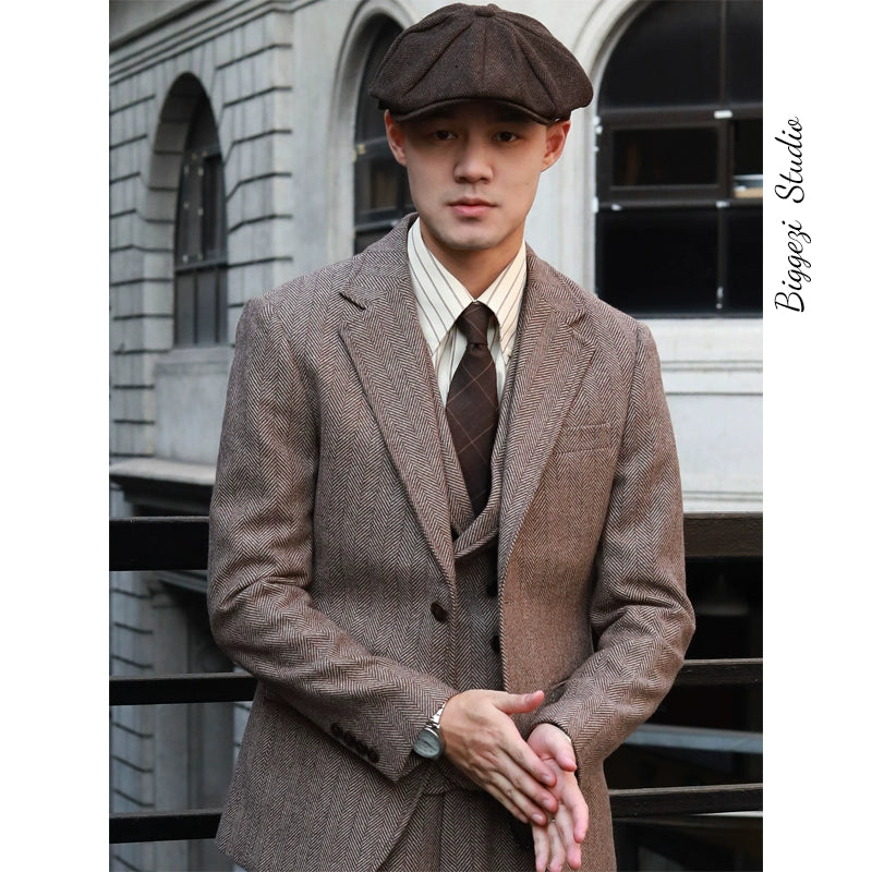 Retro Yuppie Shelby Peaky Blinder Slim-Fit Cashmere