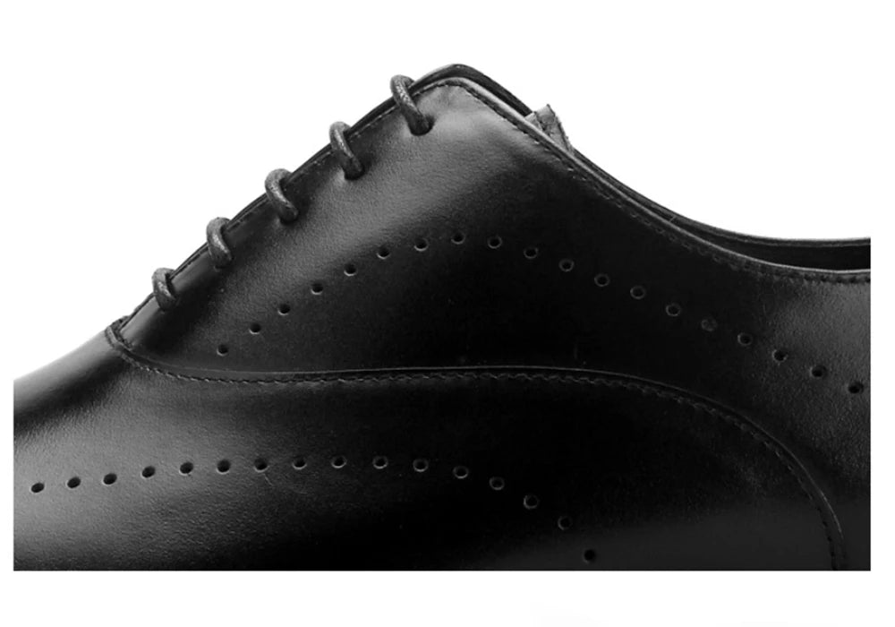 Vollnarbenleder Business Oxford Schuhe für Herren Formelle Derby-Schuhe Alltagskleidung