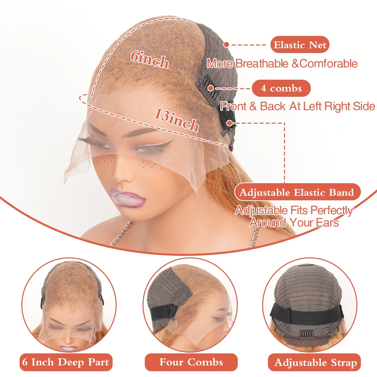 Brazilian Deep Wave 32 inch Honey Blonde 13x6 HD Lace Front Human Hair Wigs Pre Pluck 13x4 Glueless Curly Lace Frontal Wig Water