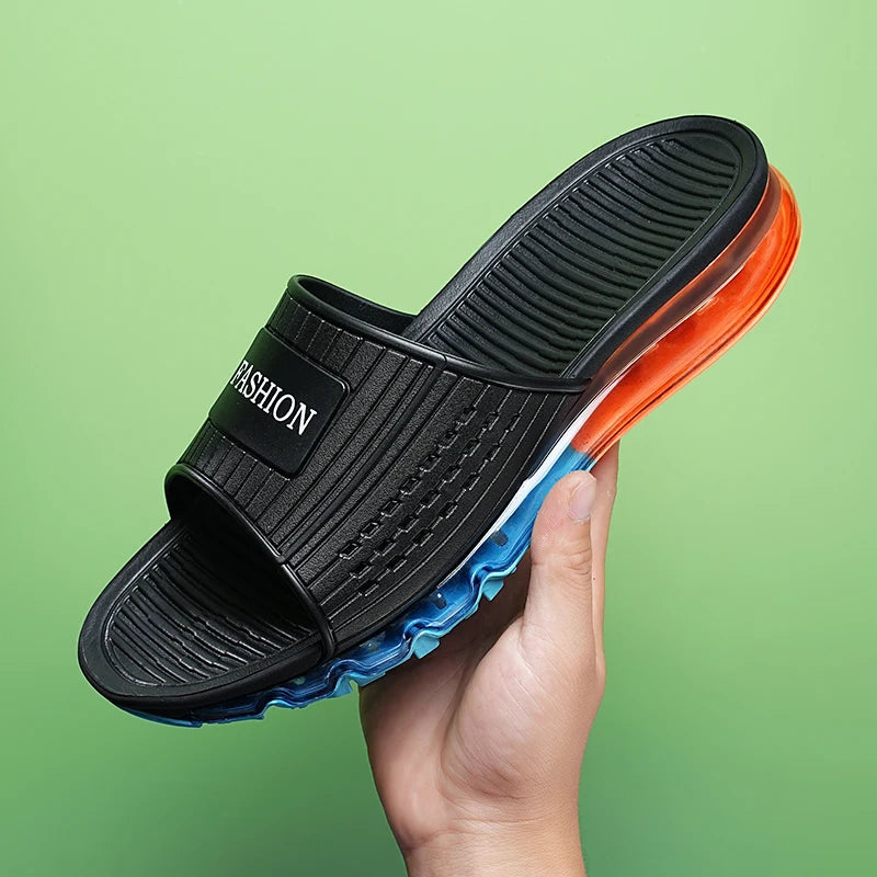 Men Beach Casual Shoes 2023 Summer High-Quality Full Palm Air Cushion Slippers Designer Sandals Luxury Man Platform Flip Flops